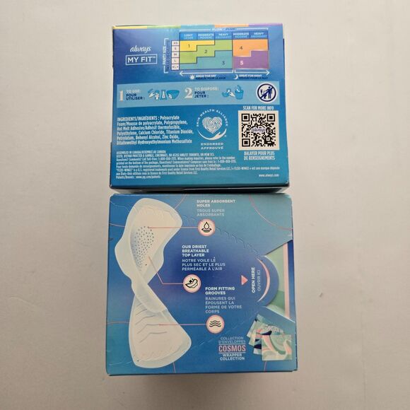 Always Pads Infinity FlexFoam 2 Pk 16 Ct Box Size 2 Unscented Heavy Flow - Picture 2 of 4